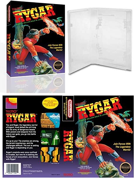 rygar nes replacement universal game case box cover art work  amazoncouk pc video games