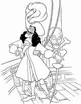 Captain Coloring Peter Hook Pirate Enemy Pans Pan Wendy sketch template