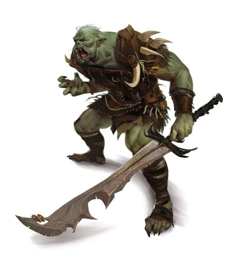 Male Orc Barbarian Raging Pathfinder Pfrpg Dnd Dandd 3 5