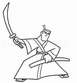 Samurai Jack Draw Step Drawing Dragoart sketch template