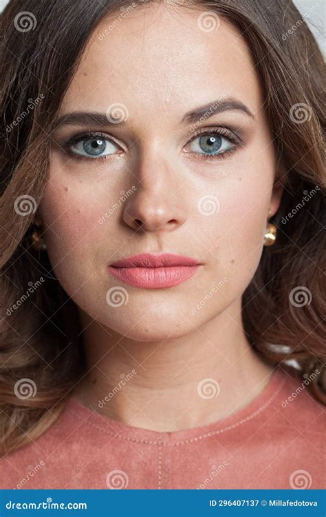 Beauty Portrait Of Young Perfect Brunette Lady Beautiful Model Woman