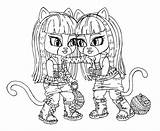 Coloring Noir Catty Pages Monster High Color Getdrawings sketch template