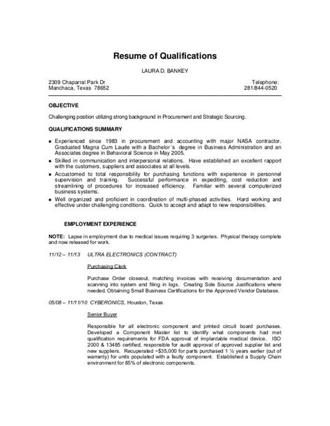 resume  qualifications