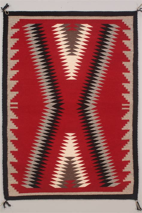 lot  navajo weavingrug serrated geometric design case auctions