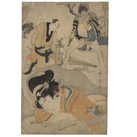original and framed shunga prints by kitagawa utamaro at