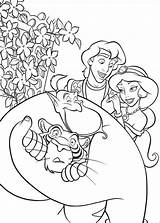 Aladdin Coloring Pages Characters Printable Print sketch template