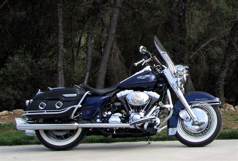 customized  harley davidson touring road king classic midnight blue