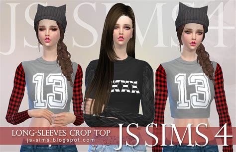 js sims  long sleeves crop top