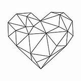 Heart Diamond Drawing Geometric Dibujos Poligonal Drawings Dibujo Paintingvalley Abstractos Tattoos Visitar sketch template