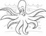 Octopus Coloring Pages Animals Drawing Sea Kids Animal Aquatic Printable Monsters Colouring Water Cute Baby Print Preschoolers Monster Cartoon Draw sketch template