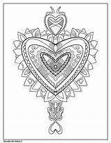 Coloring Pages Doodle Hearts Alley sketch template