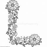 Coloring Letter Pages Floral Alphabet Letters Adult Flower Color Printable Choose Board Book Getcoloringpages sketch template