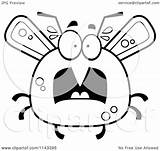 Scared Mosquito Chubby Clipart Cartoon Outlined Coloring Vector Thoman Cory Royalty sketch template
