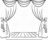 Teatro Theatre Palco Curtain Escenario Vetor Teatral Musical Cortinas Curtains Teatros Disegno Cortina Obras Sombras Caratulas Espacio sketch template