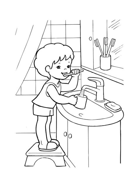brush teeth coloring pages printable