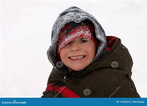 boy   snow stock photo image  flake smile child