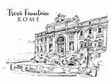 Trevi Fountain Fontana Gograph sketch template