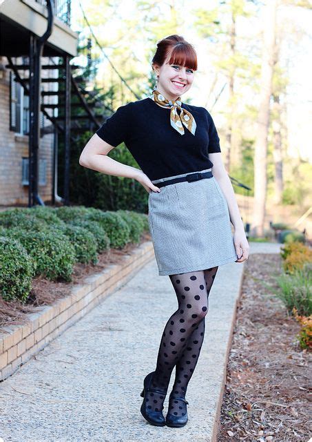 A Composer Scarf Houndstooth Mini Skirt And Polka Dot