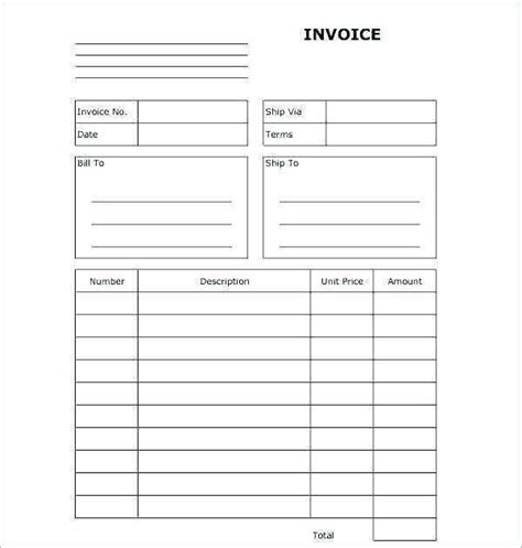 printable blank  employed invoice template maker  blank