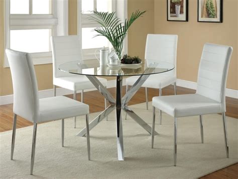 Vance 5 Piece Round Glass Top Dining Set By Coaster 120760