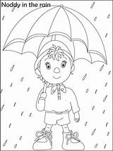 Noddy Coloring Pages Printable Rain Cbeebies Kids Painting Umbrella Color Templates Studyvillage Others Print Colouring Detective Cartoon Walking Gabriel Ingyenes sketch template