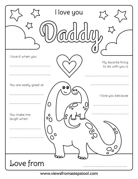 love dad coloring page  printable fathers day activities