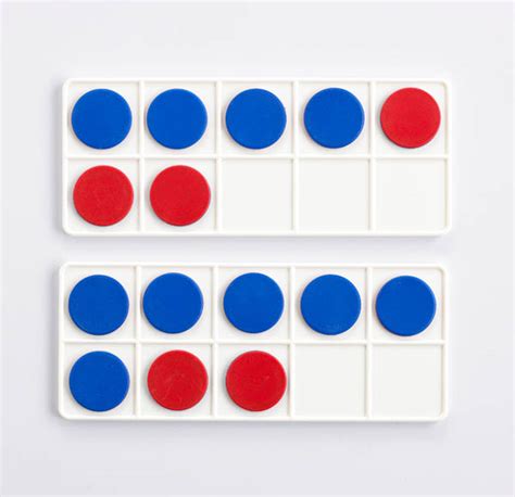 plastic ten frame classroom set  pieces   redblue counters