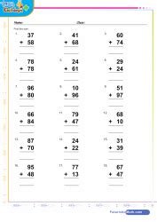 math worksheets addition  subtraction grade      digits