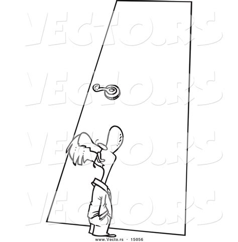 vector   cartoon tiny businessman     door coloring