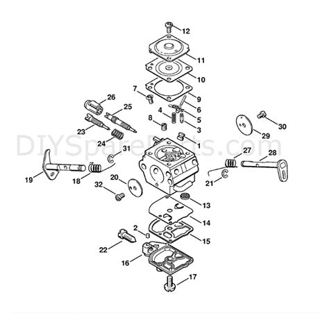 stihl ms  chainsaw mst parts diagram carburetor cqs