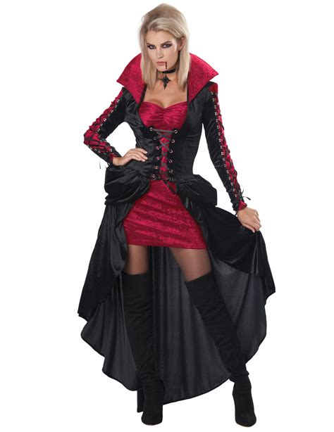 verführerisches vampir kostüm für damen halloweenkostüm schwarz rot
