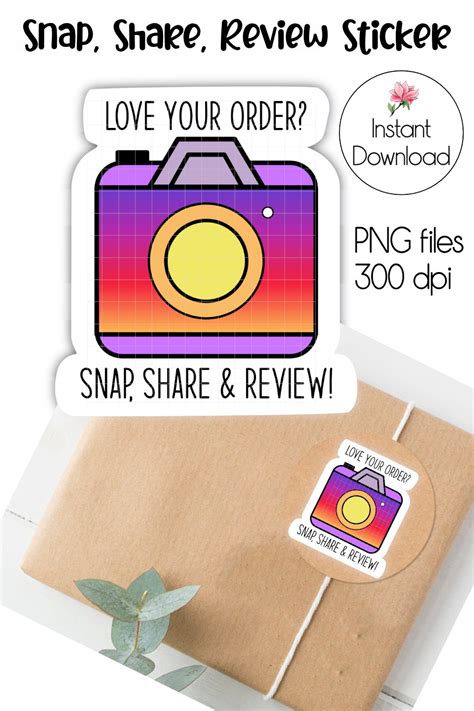 printable snap share review sticker social