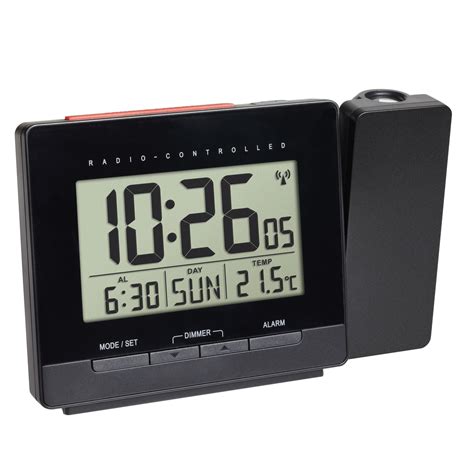 radio controlled projection alarm clock  temperature tfa dostmann