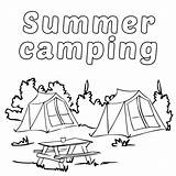 Camping Coloring Printable Summer Pages Camp Poster sketch template