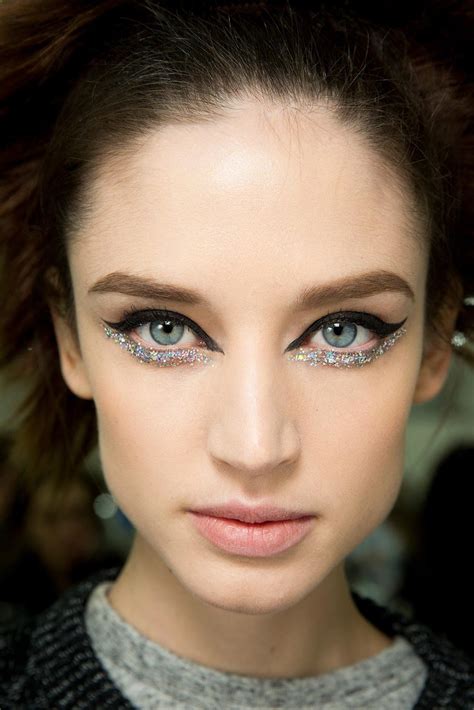 runway beauty glittery eye  chanel spring  couture makeup  life
