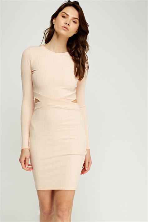 Bandage Cut Out Side Bodycon Dress Just 6