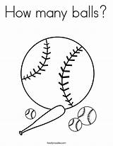 Coloring Balls Many Pages Softball Ball Baseball Color Girls Printable Bat Twistynoodle Trace Sports Print Girl Diva Dotted Line Cute sketch template