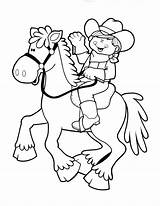 Coloring Pages Cowboy Print Kids sketch template