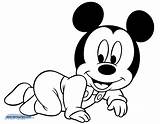 Mickey Coloring Pages Mouse Baby Disney Printable Crawling Babies Disneyclips Goofy Minnie Daisy Funstuff sketch template