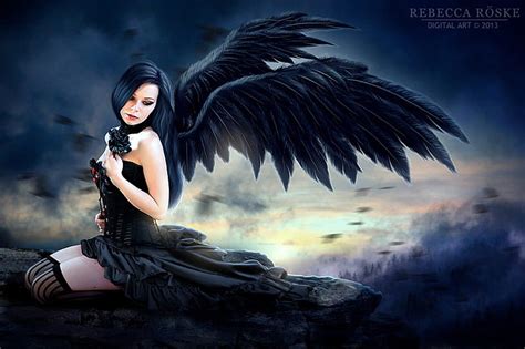 Into The Dark Dark Angel Art Wings Angel Bonito Woman Fantasy