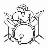 Coloring Drum Drums Pages Electronic Little sketch template