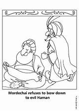 Coloring Pages Haman Down Purim Happy Bow Refuses Mordechai Sheets Choose Board sketch template