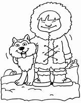 Eskimo Coloring Husky Pages Boys Cute Girls sketch template