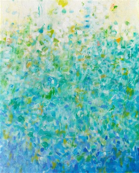 Abstract Painting Original Canvas Art 16x20 Turquoise Teal