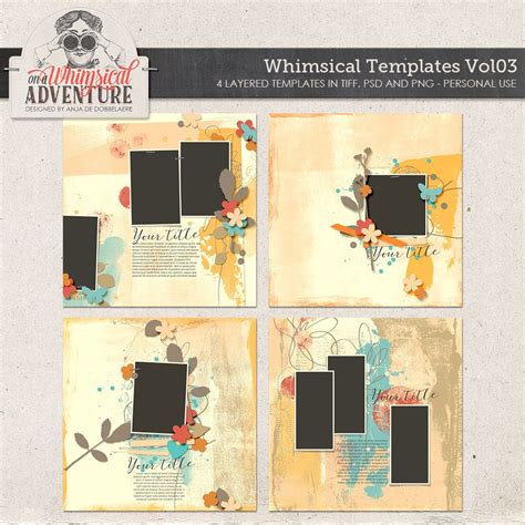 whimsical templates vol whimsical templates digital scrapbooking