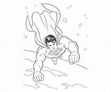 Superman Coloring Flying Pages sketch template