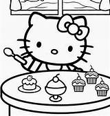 Kitty Hello Coloring Pages Cupcake Mermaid Dibujo Amigos Sus Kids Cake Printable Colorear Ice Cream Drawing Imagenes Colouring Color Getcolorings sketch template