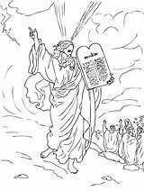 Moses Commandments Ten Exodus Sinai sketch template