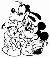 Coloring Mickey Mouse Pages Printable Clubhouse Print Goofy Donald Kids Friends Color Disney Baby Clipart Cartoon Colouring Minnie Sheets Book sketch template