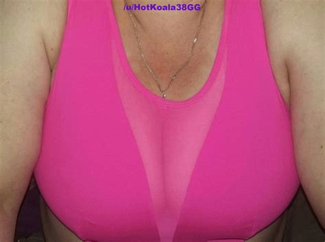 Milf With Big Natural 38gg Boobs Wearing An Extremely Tight Pink See